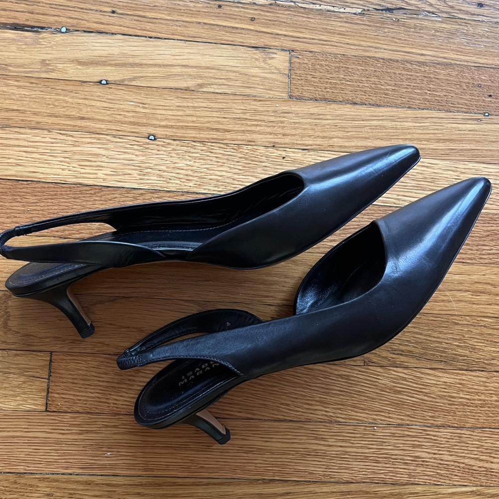ISABEL MARANT PIERY LEATHER KITTEN HEELS